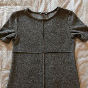Zara Gray Short Sleeve Sweater Dress